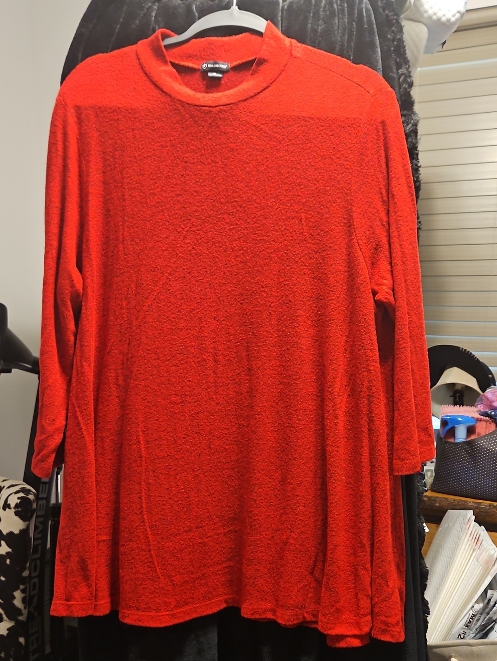 new directions Women's Bright Red Crewneck Sweater